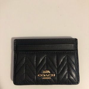 Coach quilted leather card case